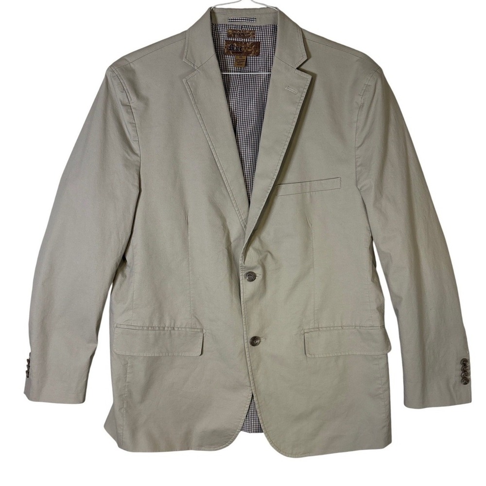 Pronto Uomo Blue Mens XL Modern Fit Khaki Tan Cotton Blend Blazer Sport Coat